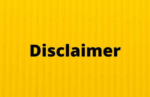 the word Disclaimer on a yellow background