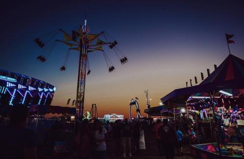 Umatilla County Fair carnival at night