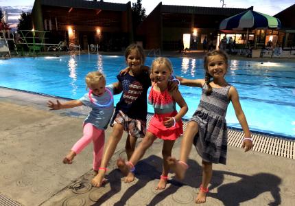 Kids by the pool