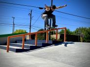 Skater skating at Hermiston Skatepark