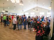 Interior view with people gathered