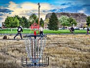 disc golf playing