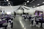 Event center decorated for wedding