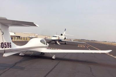 Small airplanes park at the Hermiston Airport