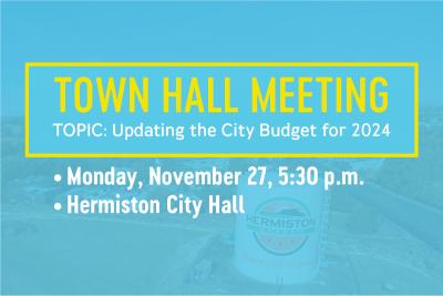 Town Hall Meeting November 27 5:30 p.m.