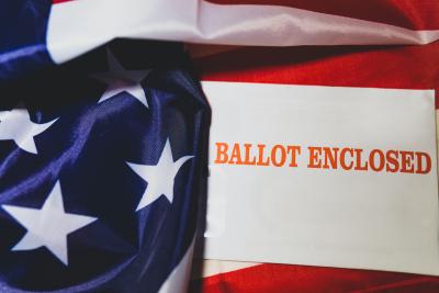 American Flag with Ballot Enclosed letter
