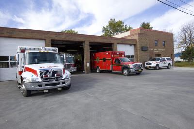 Hermiston Safety Center with ambulance and fire truck