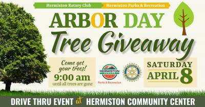 Arbor Day Tree Giveaway, April 8 9am