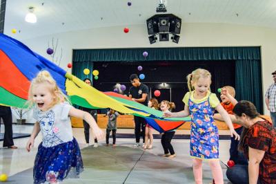 Kids playing with balls