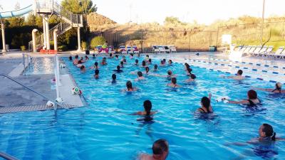 Aqua fitness class in the pool