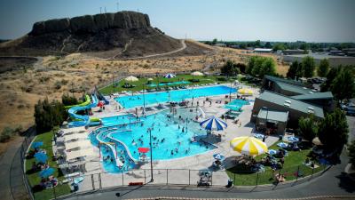 Aerial photo of pool facility