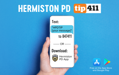Hermiston tip411 on smartphone