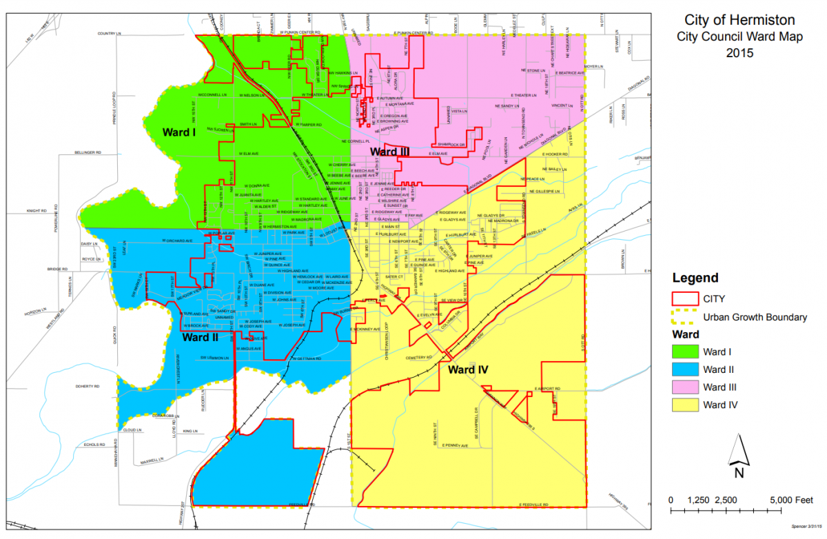 Map of the City separated into four sections