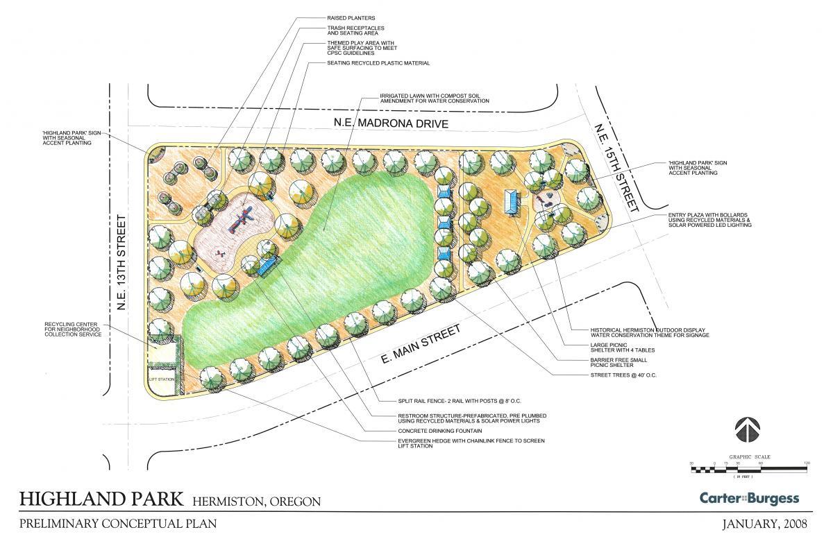 Highland Park - preliminary conceptual plan