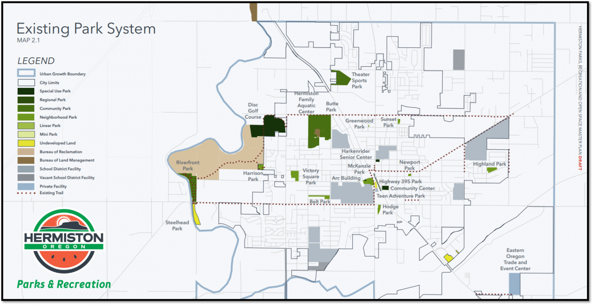 Hermiston Parks Map