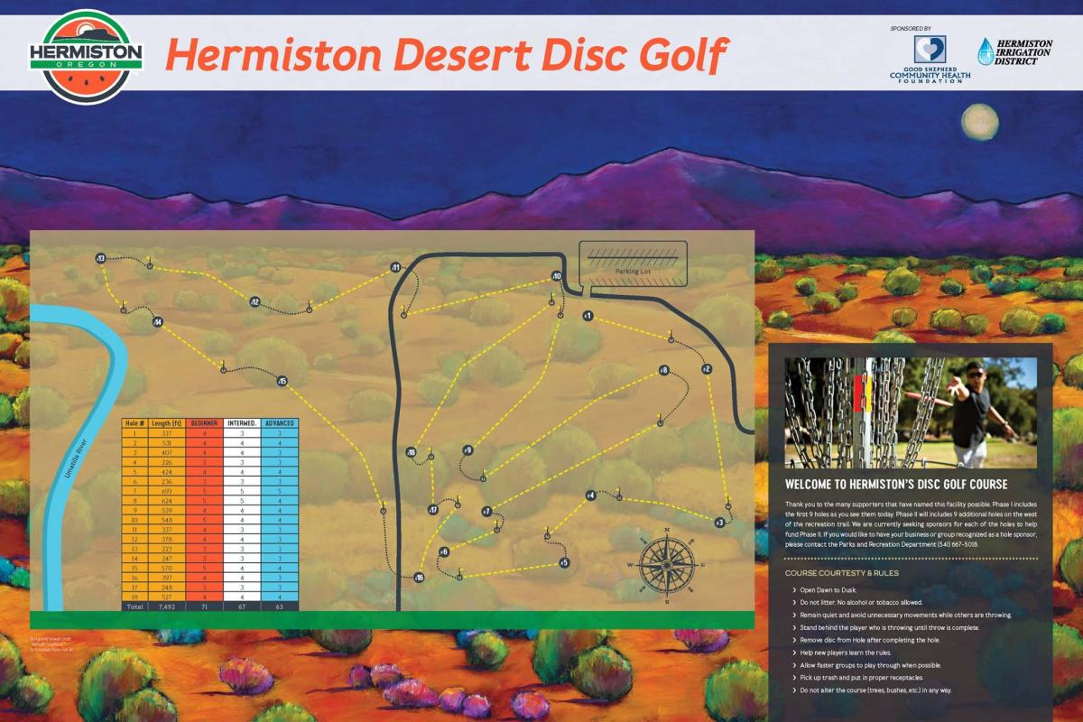 Disc golf course map