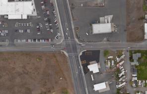 Aerial image of the intersection of U.S. 395 and Punkin Center.