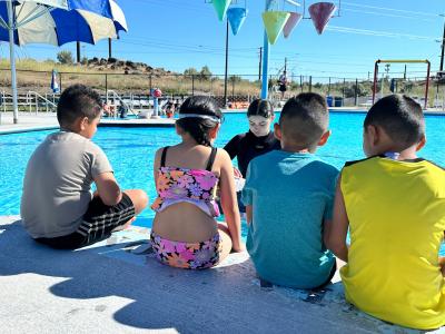 Students ready to swim at Hermiston Family Aquatic Center